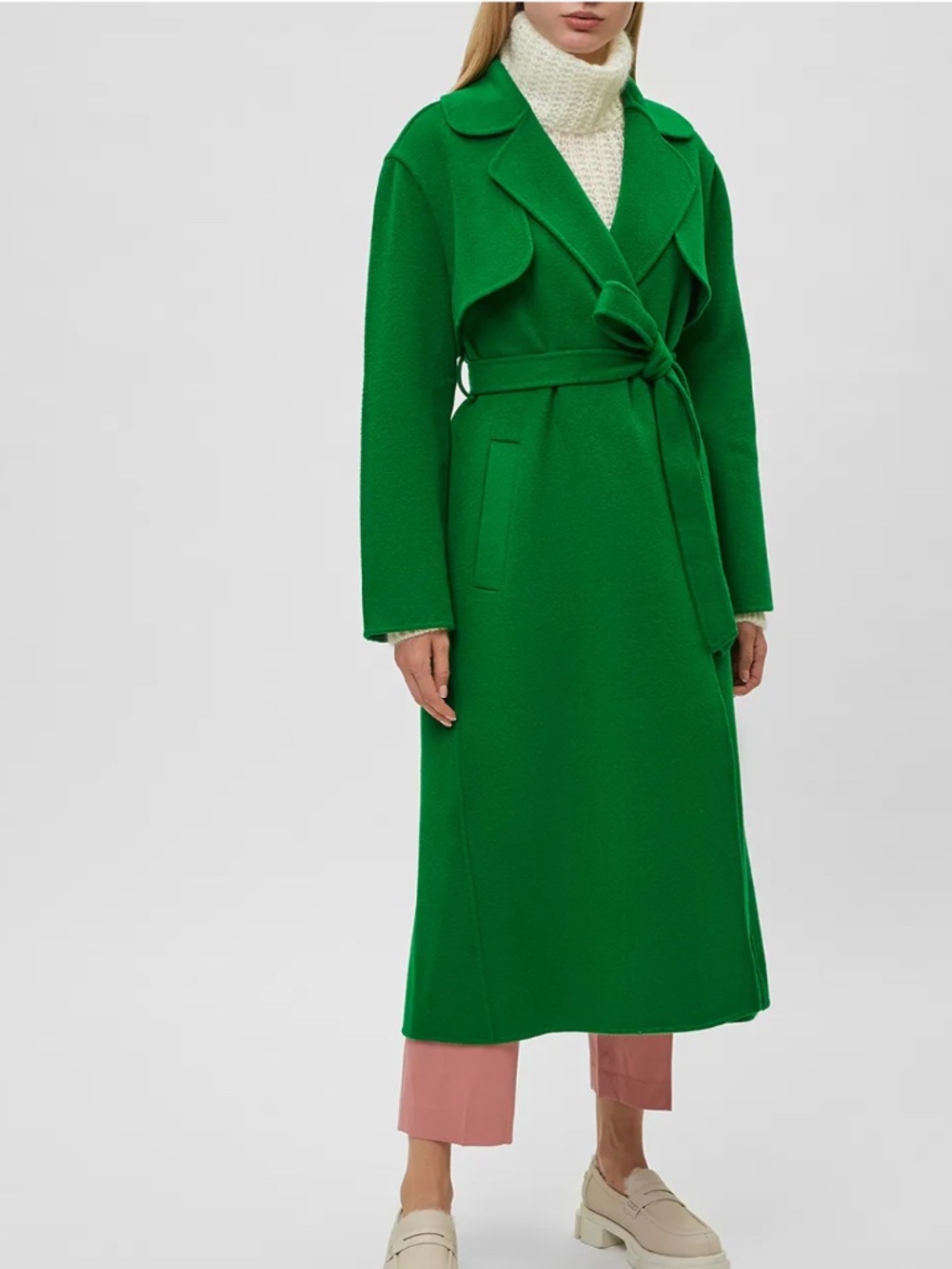 P.A.R.O.S.H. NOTCHED-LAPELS BELTED WOOL COAT